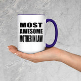 Most Awesome Mother In Law - 15oz Accent Mug Purple