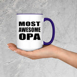 Most Awesome Opa - 15oz Accent Mug Purple