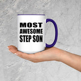 Most Awesome Step Son - 15oz Accent Mug Purple