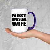 Most Awesome Wife - 15oz Accent Mug Purple