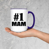 Number One #1 Mam - 15oz Accent Mug Purple