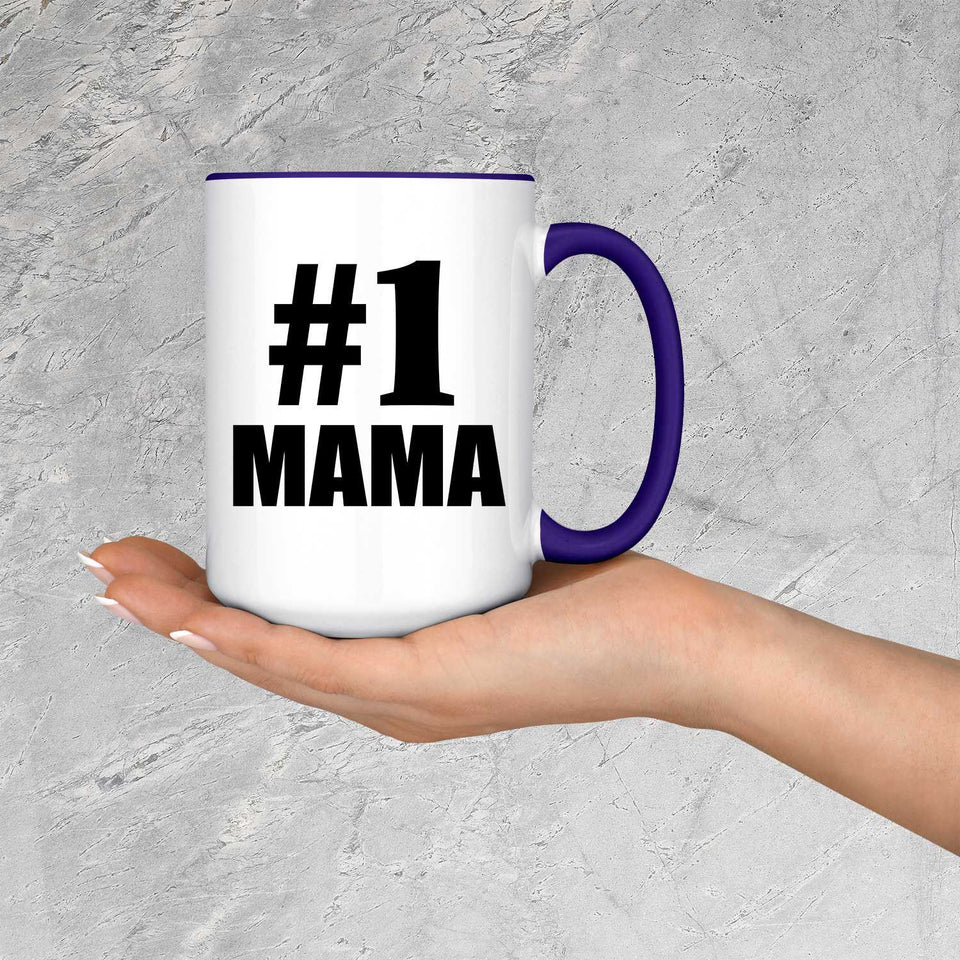 Number One #1 Mama - 15oz Accent Mug Purple