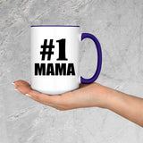 Number One #1 Mama - 15oz Accent Mug Purple