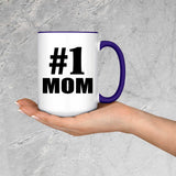Number One #1 Mom - 15oz Accent Mug Purple