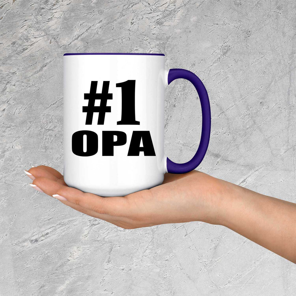 Number One #1 Opa - 15oz Accent Mug Purple