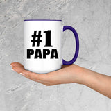 Number One #1 Papa (Grandpa) - 15oz Accent Mug Purple