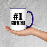 Number One #1 Step Father - 15oz Accent Mug Purple