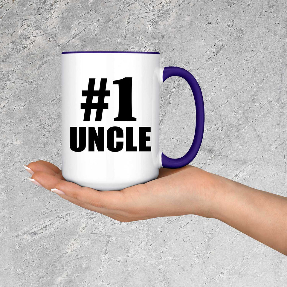 Number One #1 Uncle - 15oz Accent Mug Purple