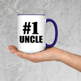Number One #1 Uncle - 15oz Accent Mug Purple