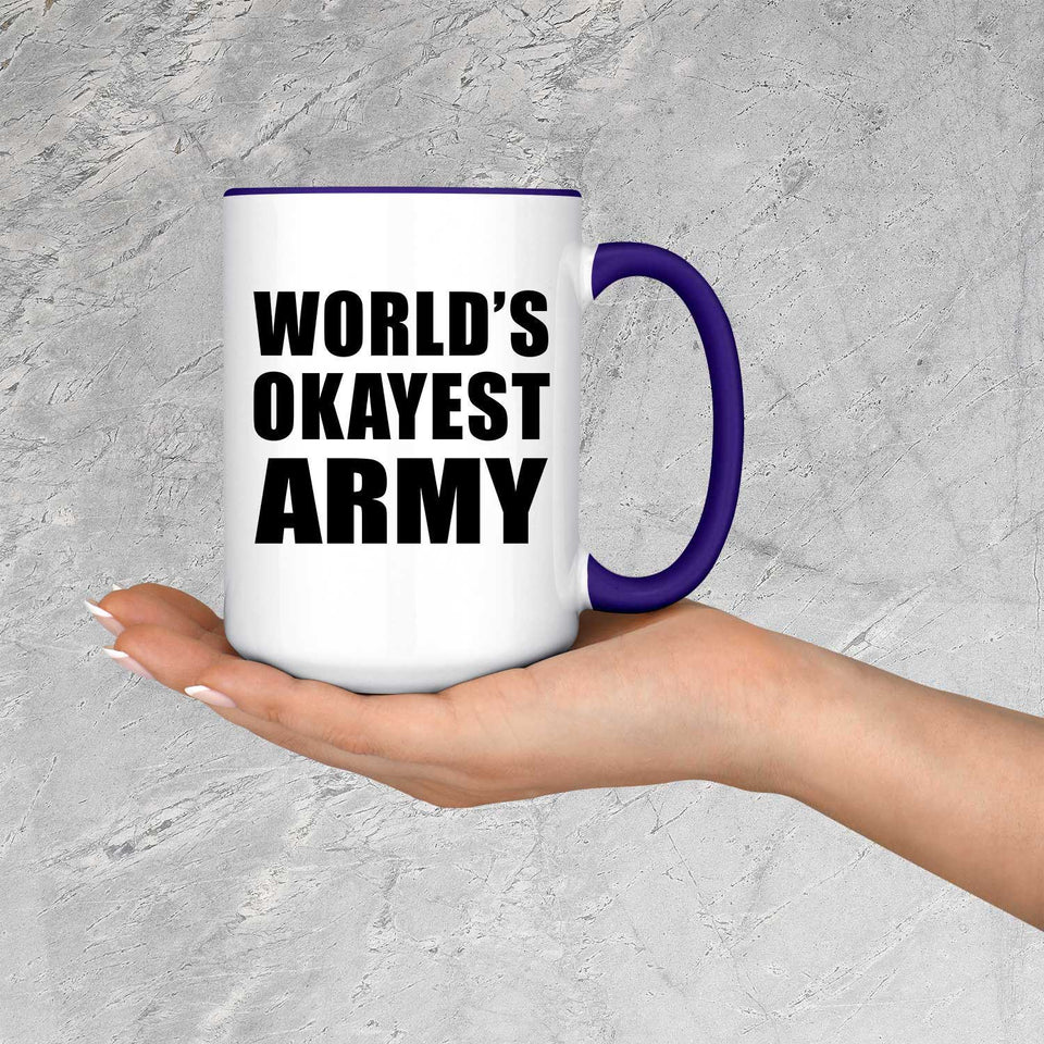World's Okayest Army - 15oz Accent Mug Purple