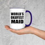 World's Okayest Maid - 15oz Accent Mug Purple