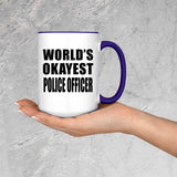 World's Okayest Police Officer - 15oz Accent Mug Purple
