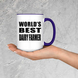 World's Best Dairy Farmer - 15oz Accent Mug Purple