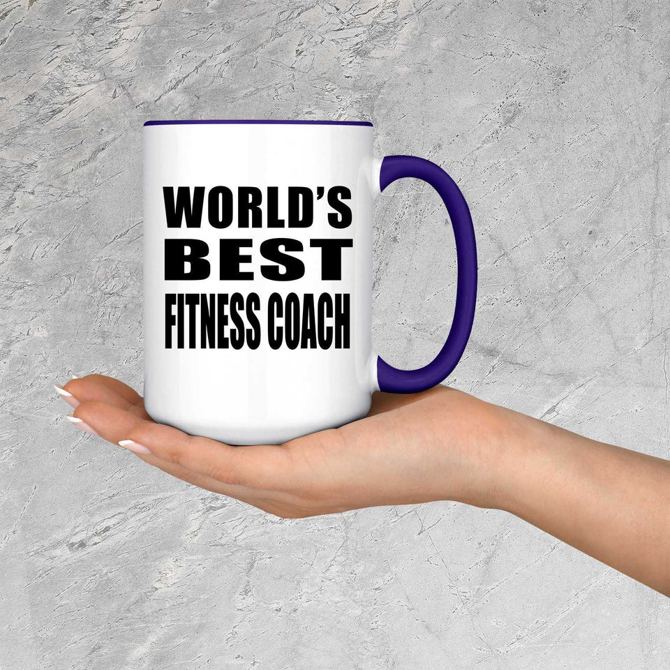 World's Best Fitness Coach - 15oz Accent Mug Purple