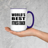World's Best Fitness Coach - 15oz Accent Mug Purple