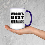 World's Best Hotel Manager - 15oz Accent Mug Purple