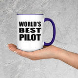 World's Best Pilot - 15oz Accent Mug Purple