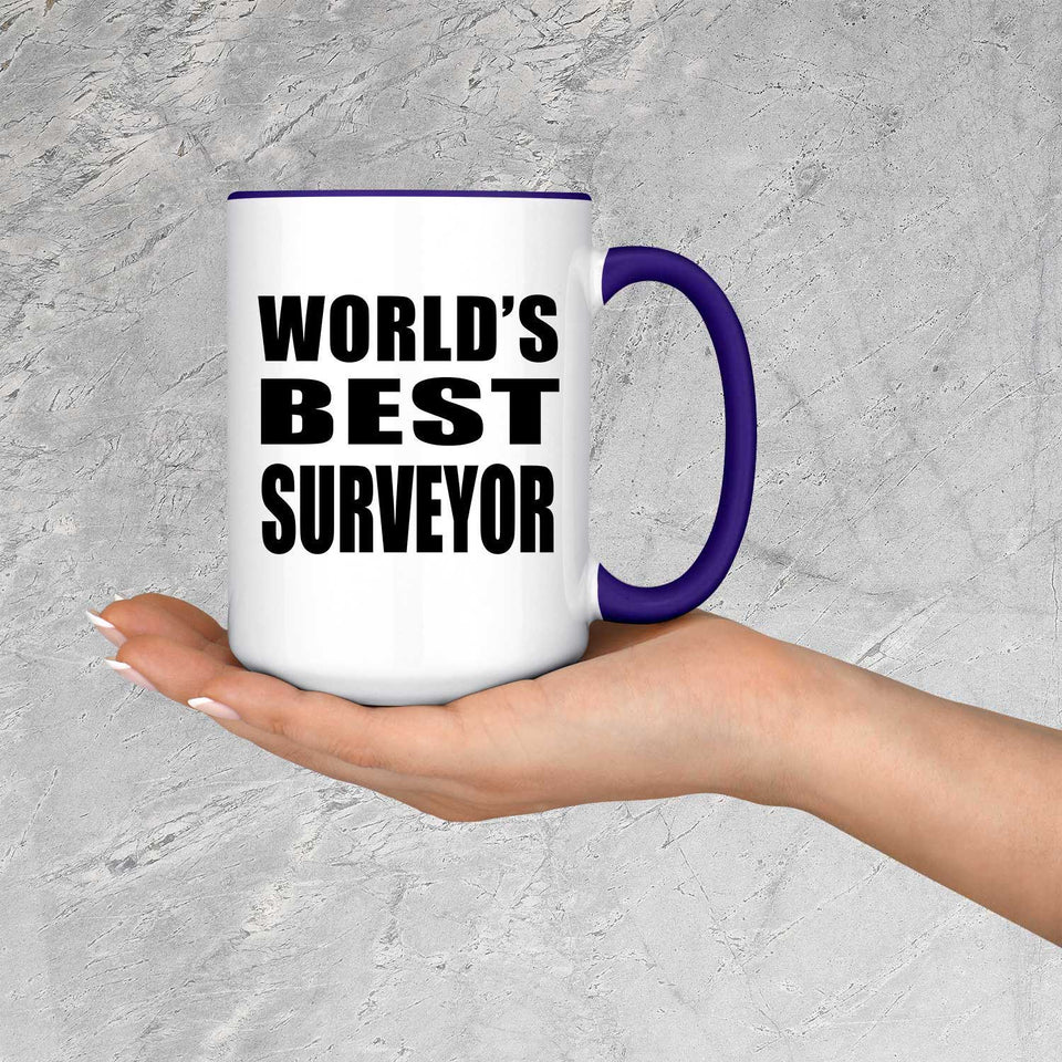 World's Best Surveyor - 15oz Accent Mug Purple