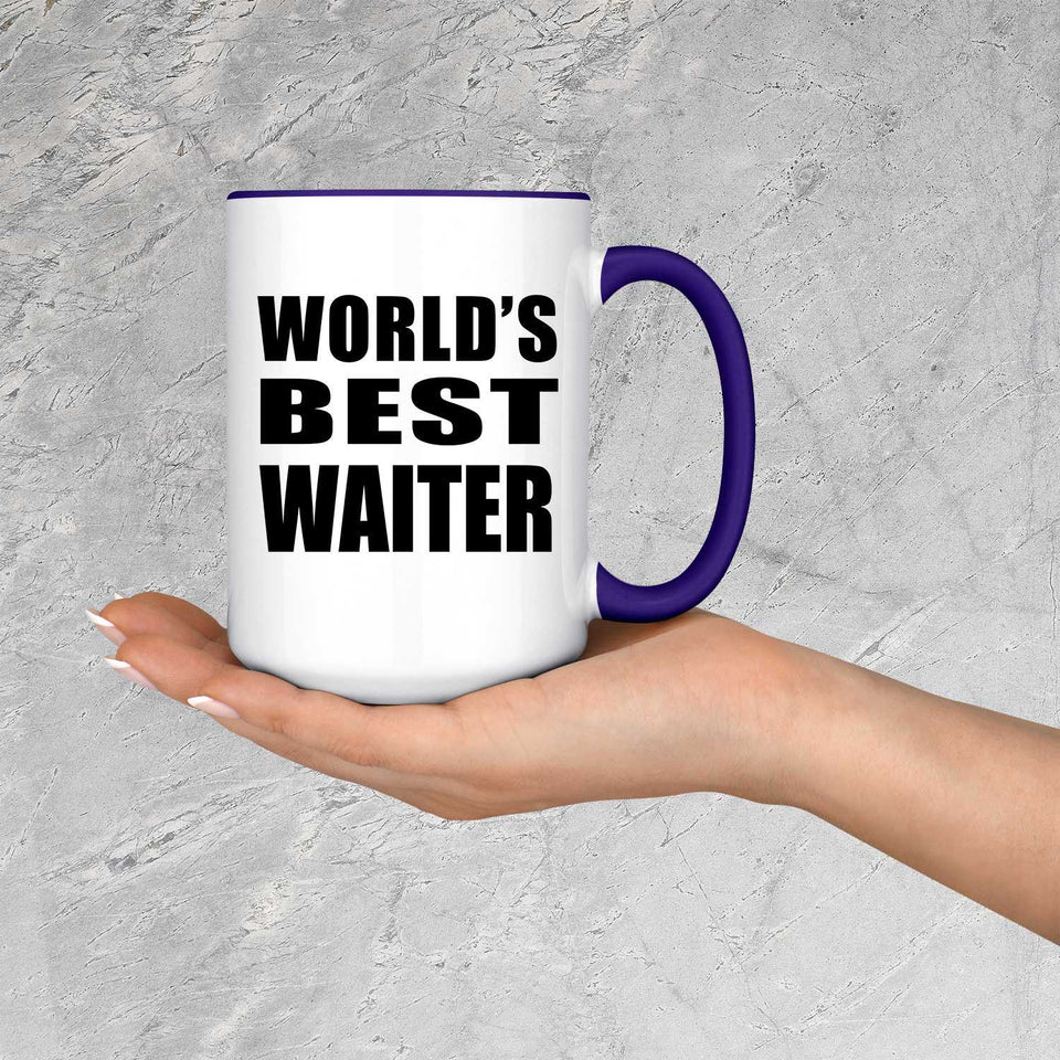 World's Best Waiter - 15oz Accent Mug Purple