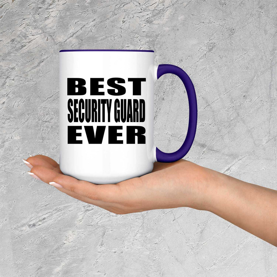 Best Security Guard Ever - 15oz Accent Mug Purple