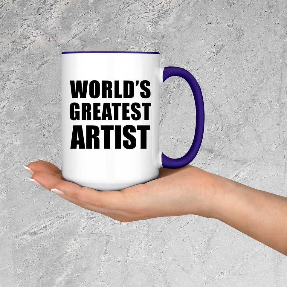 World's Greatest Artist - 15oz Accent Mug Purple
