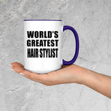 World's Greatest Hair Stylist - 15oz Accent Mug Purple