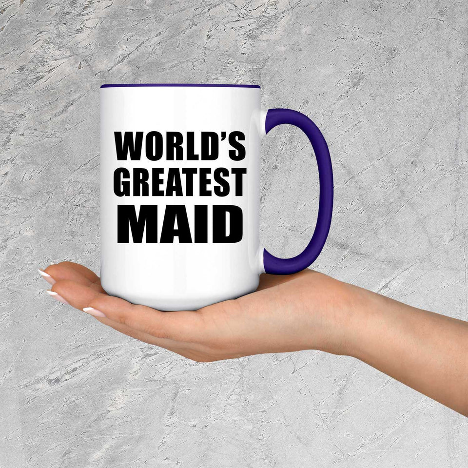 World's Greatest Maid - 15oz Accent Mug Purple