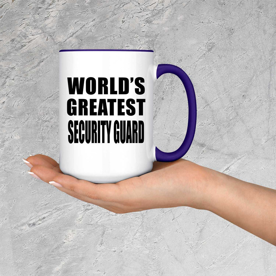 World's Greatest Security Guard - 15oz Accent Mug Purple