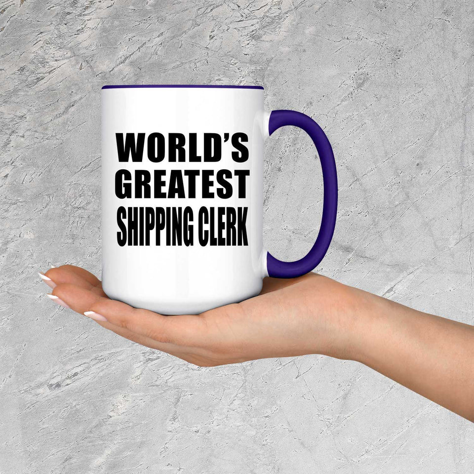 World's Greatest Shipping Clerk - 15oz Accent Mug Purple