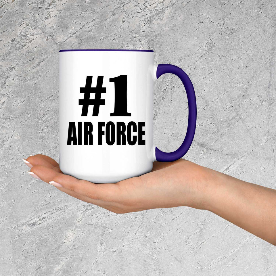 Number One #1 Air Force - 15oz Accent Mug Purple