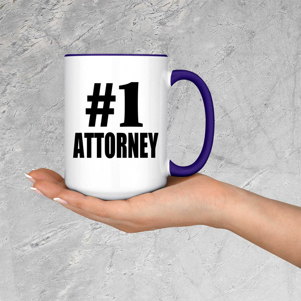 Number One #1 Attorney - 15oz Accent Mug Purple