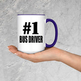 Number One #1 Bus Driver - 15oz Accent Mug Purple