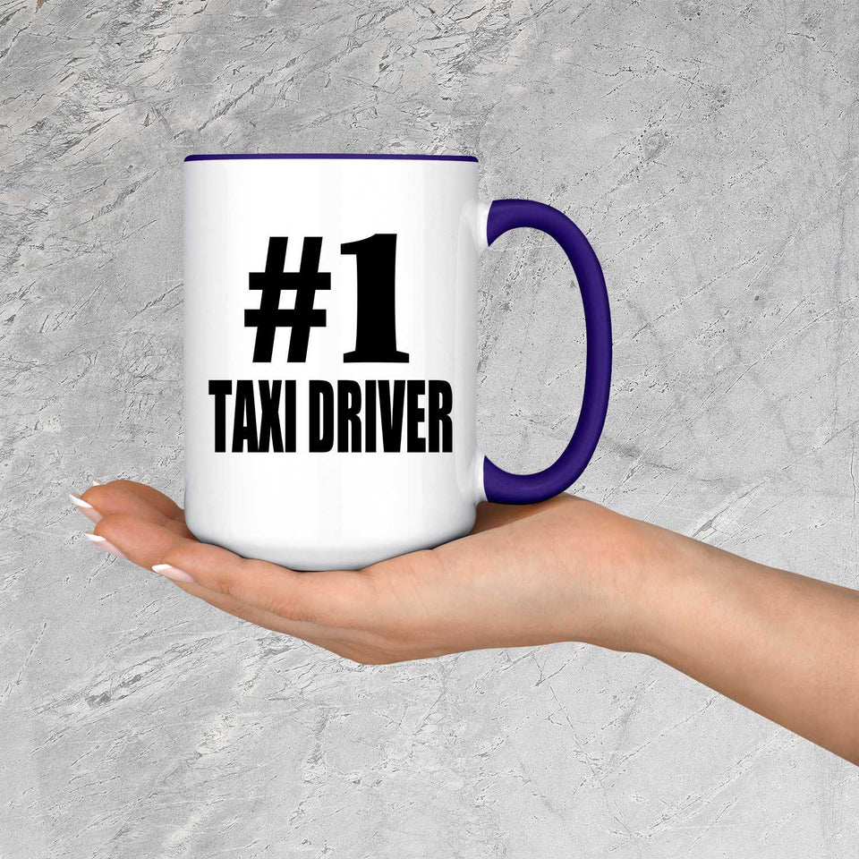Number One #1 Taxi Driver - 15oz Accent Mug Purple