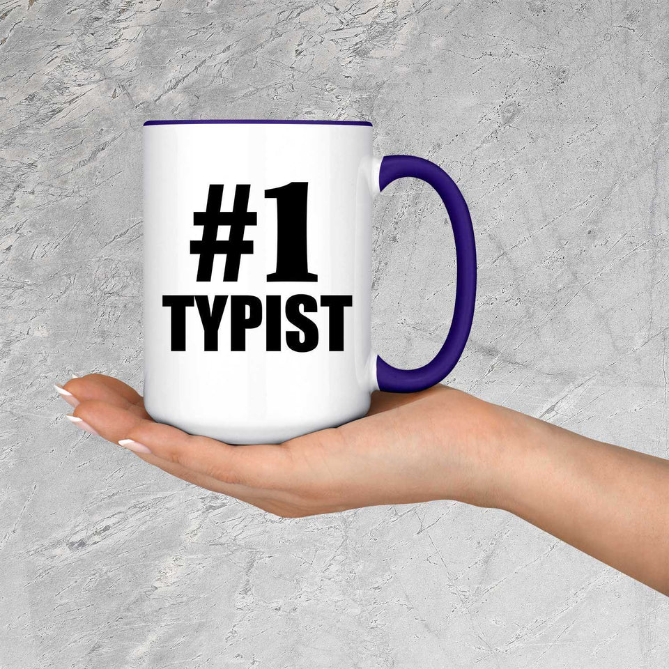Number One #1 Typist - 15oz Accent Mug Purple