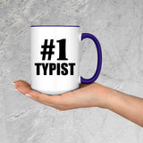 Number One #1 Typist - 15oz Accent Mug Purple
