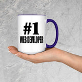 Number One #1 Web Developer - 15oz Accent Mug Purple