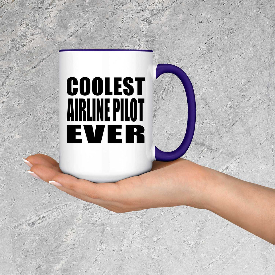 Coolest Airline Pilot Ever - 15oz Accent Mug Purple