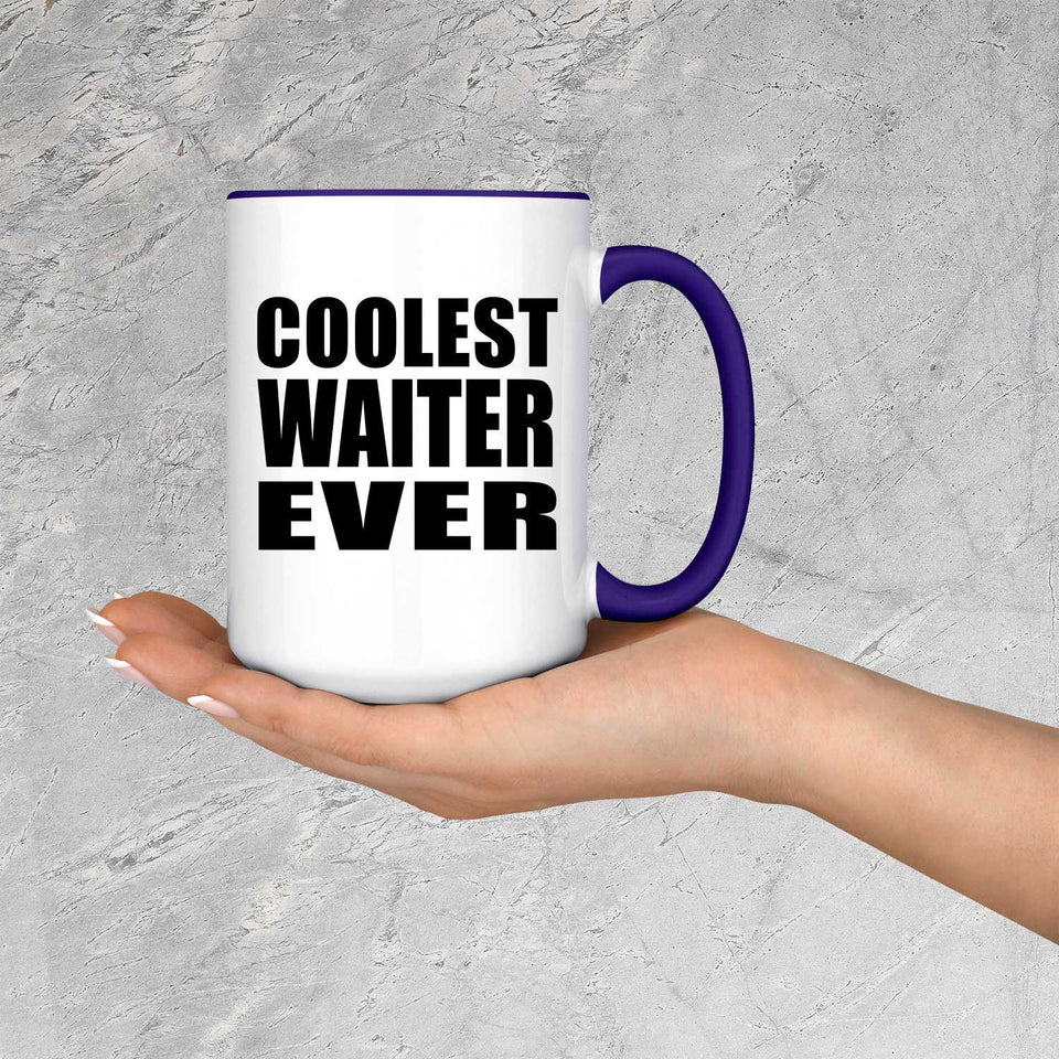 Coolest Waiter Ever - 15oz Accent Mug Purple