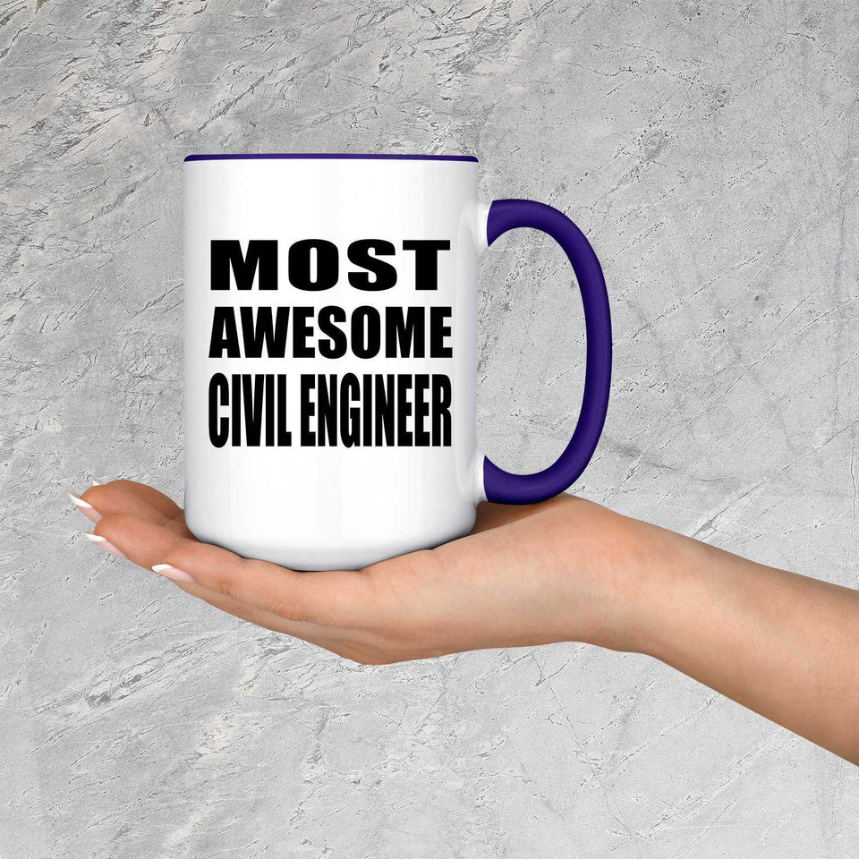Most Awesome Civil Engineer - 15oz Accent Mug Purple