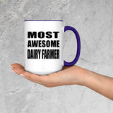 Most Awesome Dairy Farmer - 15oz Accent Mug Purple