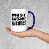 Most Awesome Hair Stylist - 15oz Accent Mug Purple