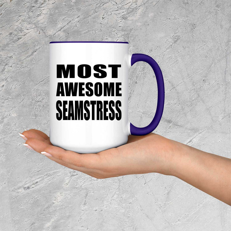 Most Awesome Seamstress - 15oz Accent Mug Purple