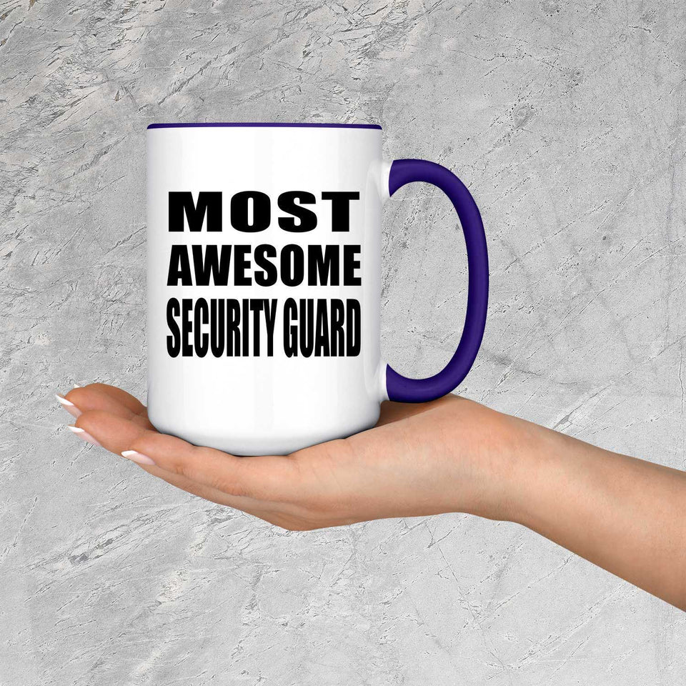 Most Awesome Security Guard - 15oz Accent Mug Purple