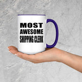 Most Awesome Shipping Clerk - 15oz Accent Mug Purple