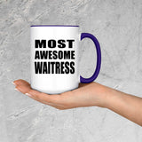 Most Awesome Waitress - 15oz Accent Mug Purple