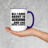 All I Care About Is Jackshund - 15oz Accent Mug Purple