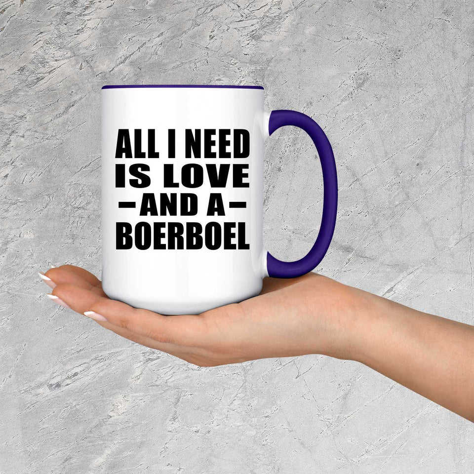 All I Need Is Love And A Boerboel - 15oz Accent Mug Purple