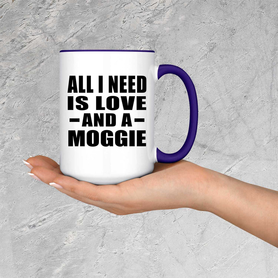 All I Need Is Love And A Moggie - 15oz Accent Mug Purple