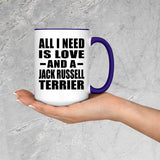All I Need Is Love And A Jack Russell Terrier - 15oz Accent Mug Purple