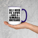 All I Need Is Love And A Small Munsterlander - 15oz Accent Mug Purple